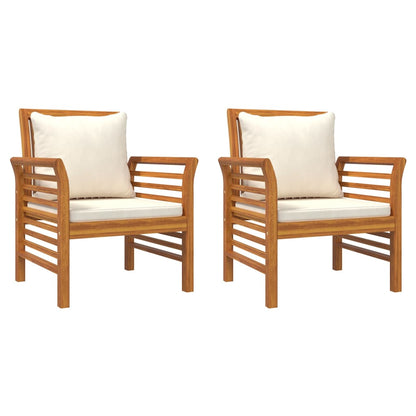 vidaXL Salon de jardin 4 pcs avec coussins Bois d'acacia massif
