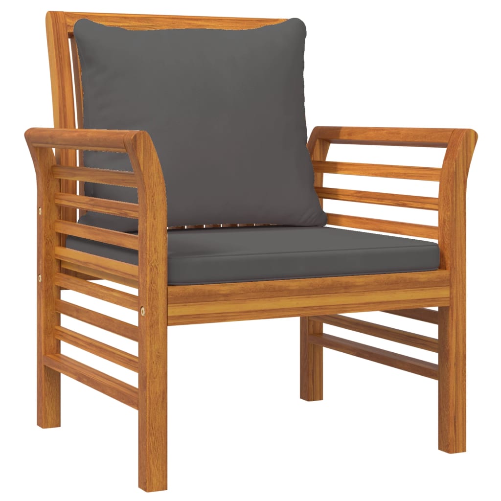 vidaXL Salon de jardin 4 pcs avec coussins Bois d'acacia massif