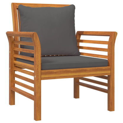 vidaXL Salon de jardin 4 pcs avec coussins Bois d'acacia massif