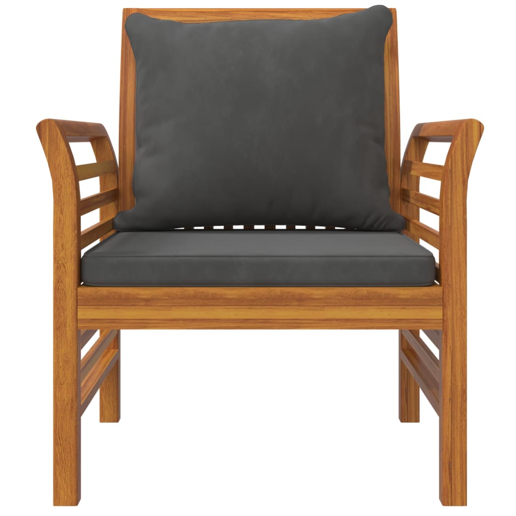 vidaXL Salon de jardin 4 pcs avec coussins Bois d'acacia massif