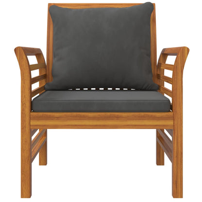 vidaXL Salon de jardin 4 pcs avec coussins Bois d'acacia massif
