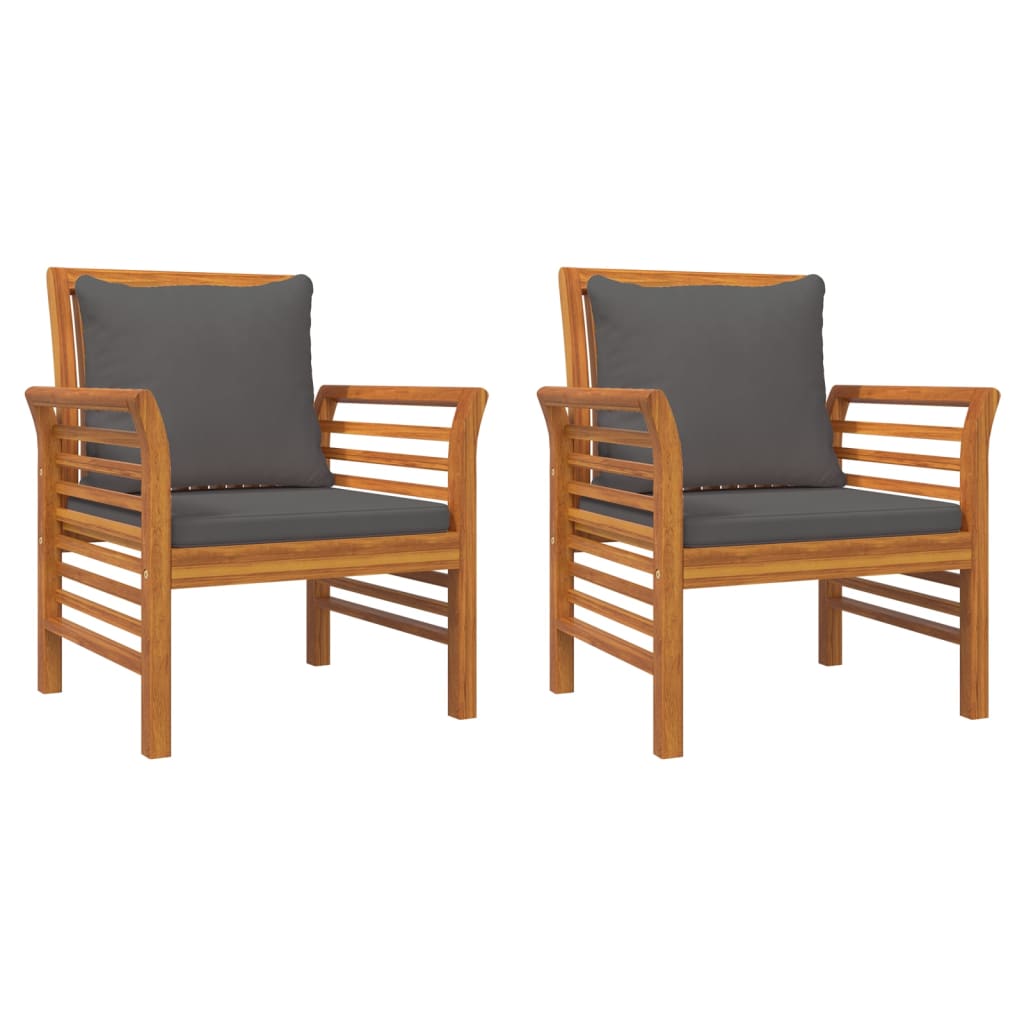 vidaXL Salon de jardin 4 pcs avec coussins Bois d'acacia massif