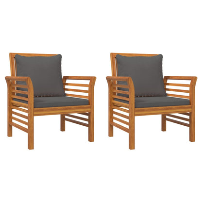 vidaXL Salon de jardin 4 pcs avec coussins Bois d'acacia massif