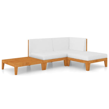 vidaXL Salon de jardin 4 pcs avec coussins Bois d'acacia massif