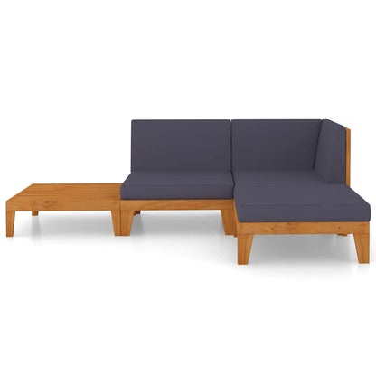 vidaXL Salon de jardin 4 pcs avec coussins Bois d'acacia massif