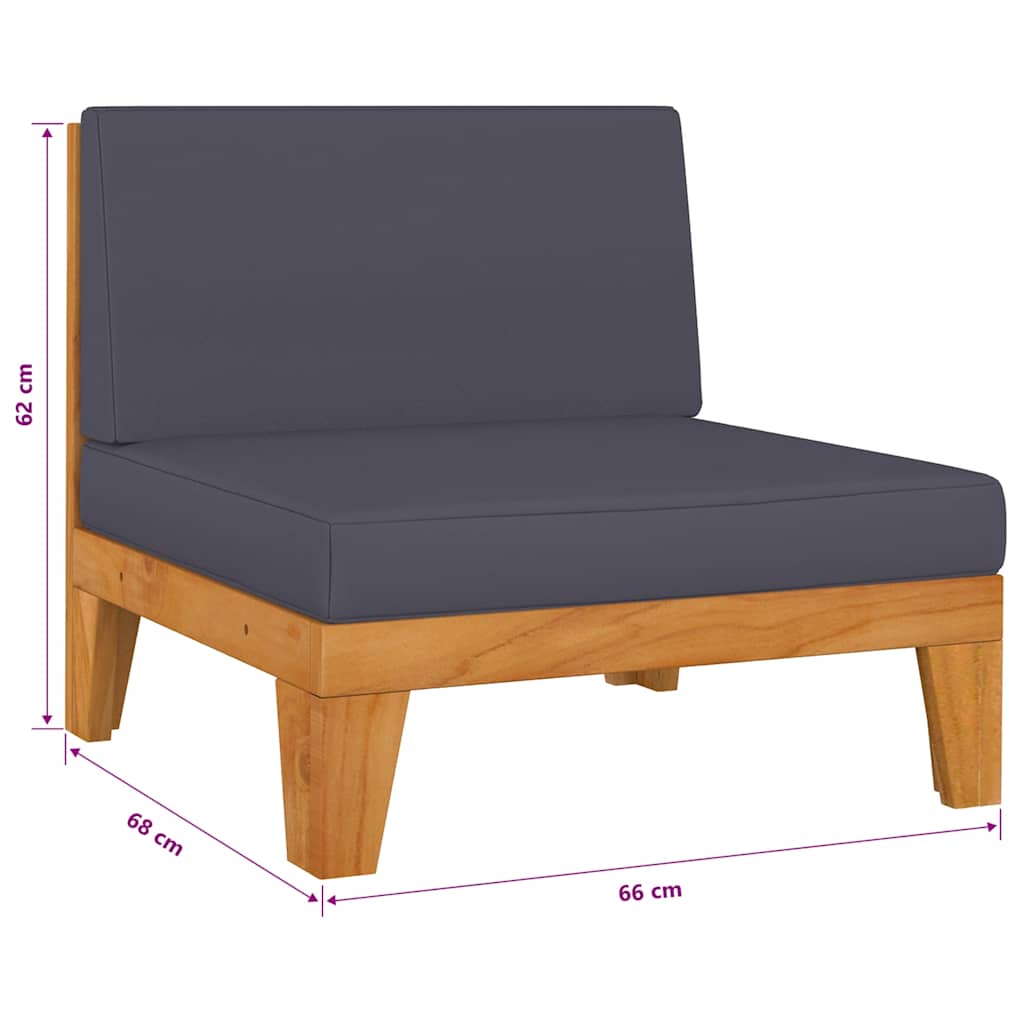 vidaXL Salon de jardin 4 pcs avec coussins Bois d'acacia massif