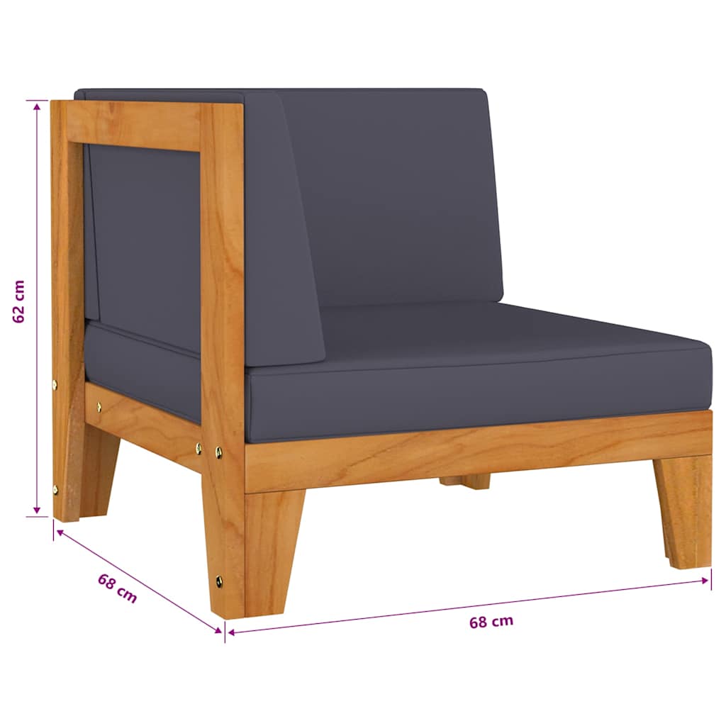 vidaXL Salon de jardin 4 pcs avec coussins Bois d'acacia massif