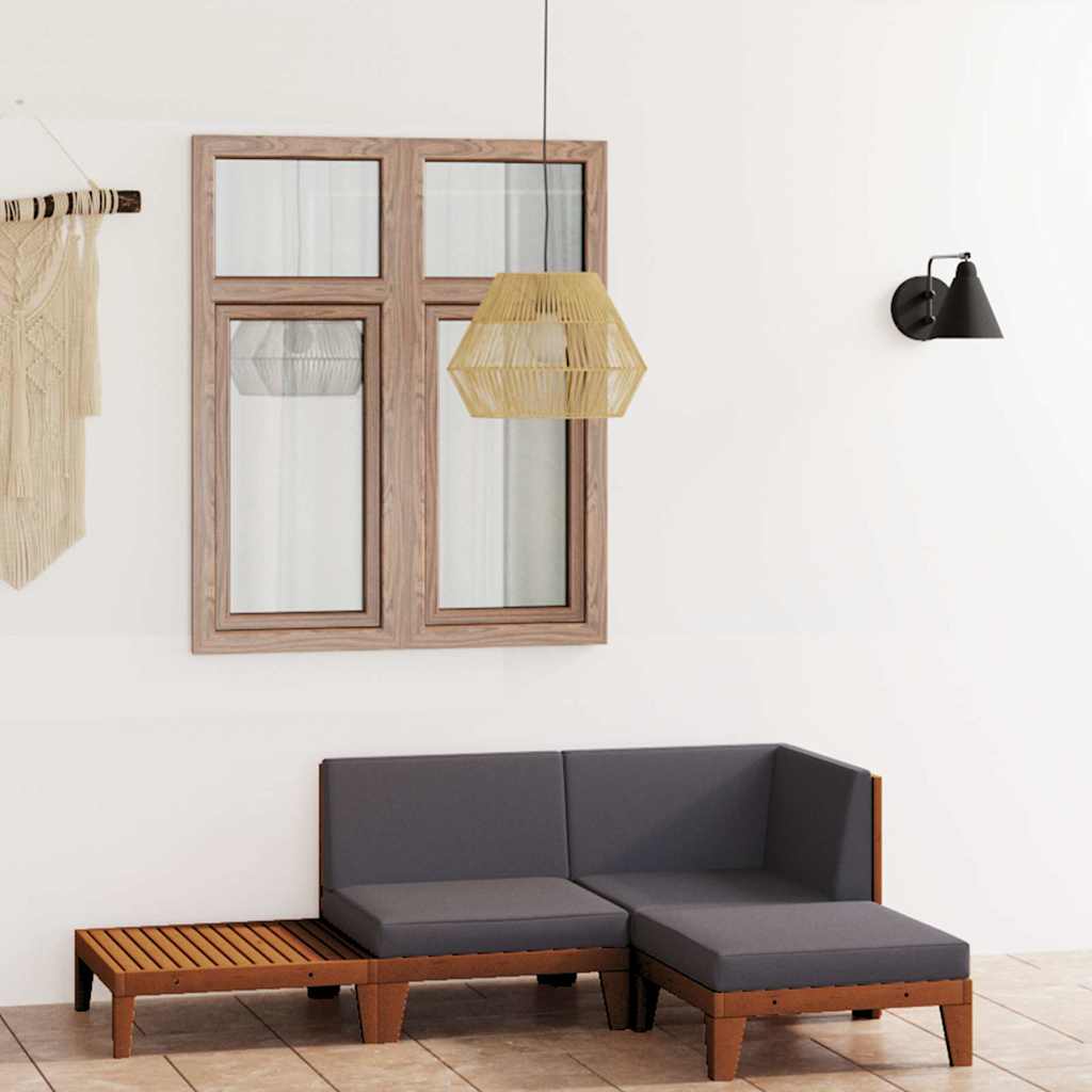 vidaXL Salon de jardin 4 pcs avec coussins Bois d'acacia massif