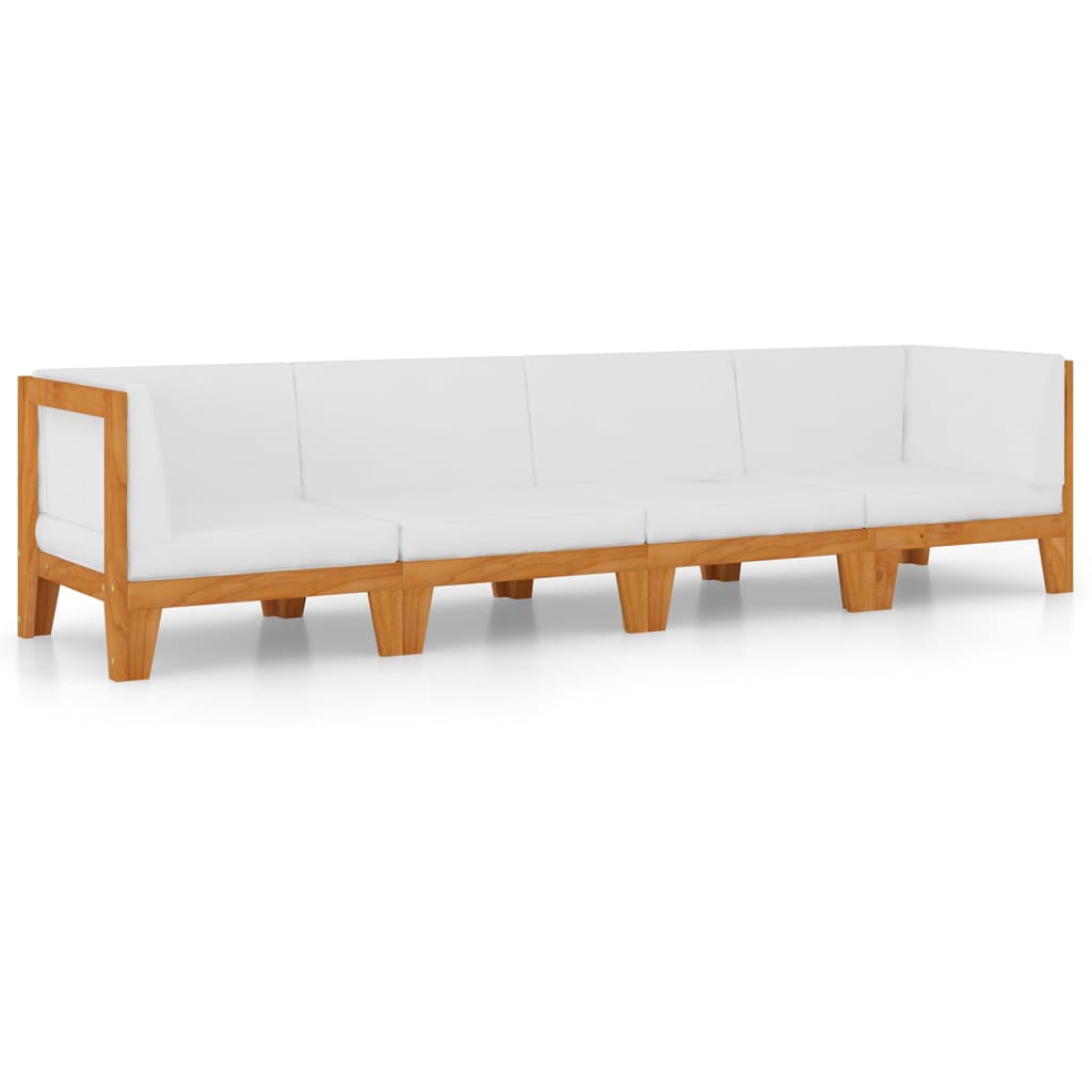 vidaXL Ensemble de mobilier de jardin 4 pcs avec coussins Bois d'acacia massif