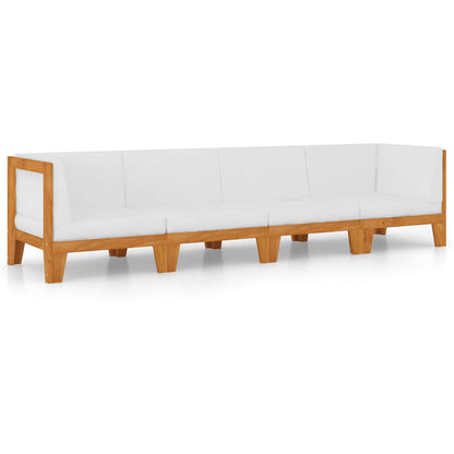 vidaXL Ensemble de mobilier de jardin 4 pcs avec coussins Bois d'acacia massif
