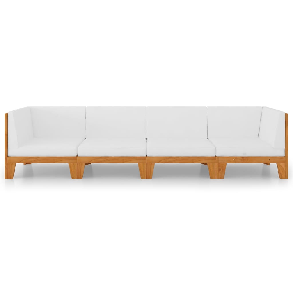 vidaXL Ensemble de mobilier de jardin 4 pcs avec coussins Bois d'acacia massif