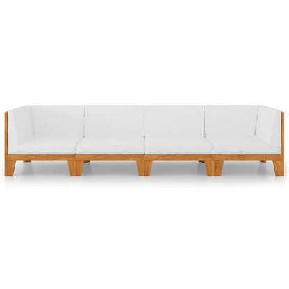 vidaXL Ensemble de mobilier de jardin 4 pcs avec coussins Bois d'acacia massif