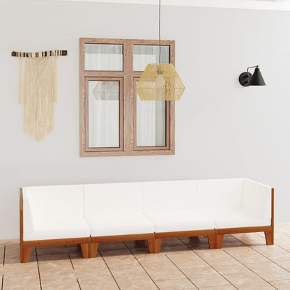 vidaXL Ensemble de mobilier de jardin 4 pcs avec coussins Bois d'acacia massif