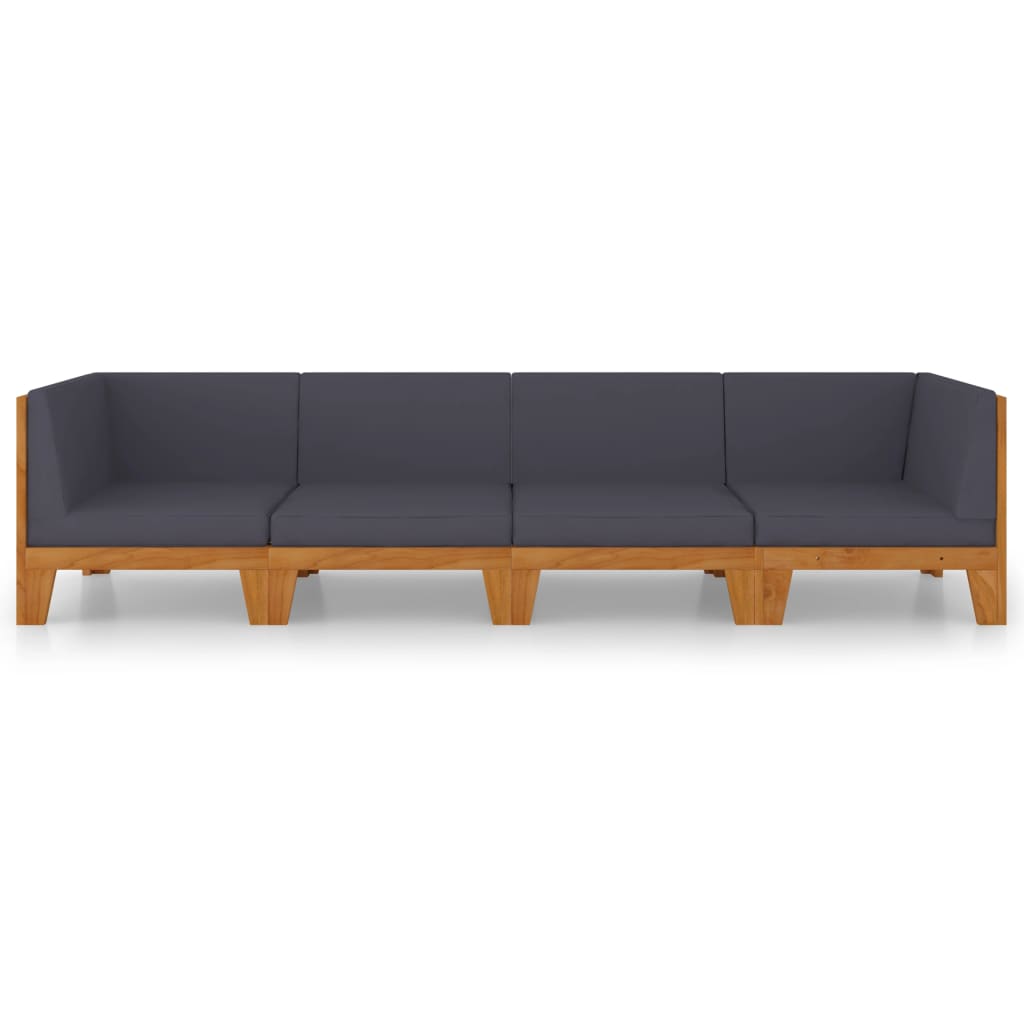 vidaXL Ensemble de mobilier de jardin 4 pcs avec coussins Bois d'acacia massif