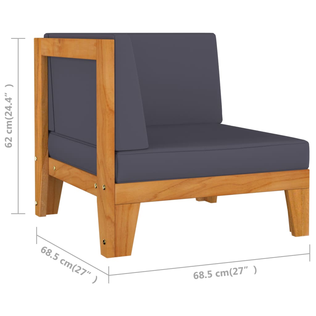 vidaXL Ensemble de mobilier de jardin 4 pcs avec coussins Bois d'acacia massif