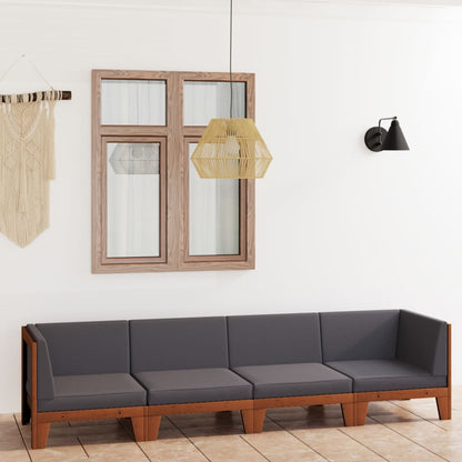 vidaXL Ensemble de mobilier de jardin 4 pcs avec coussins Bois d'acacia massif