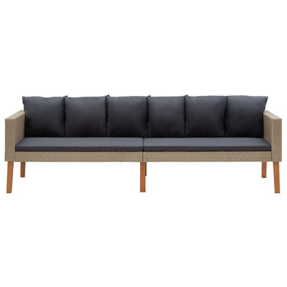 vidaXL Salon de jardin 4 pcs avec coussins résine tressée beige