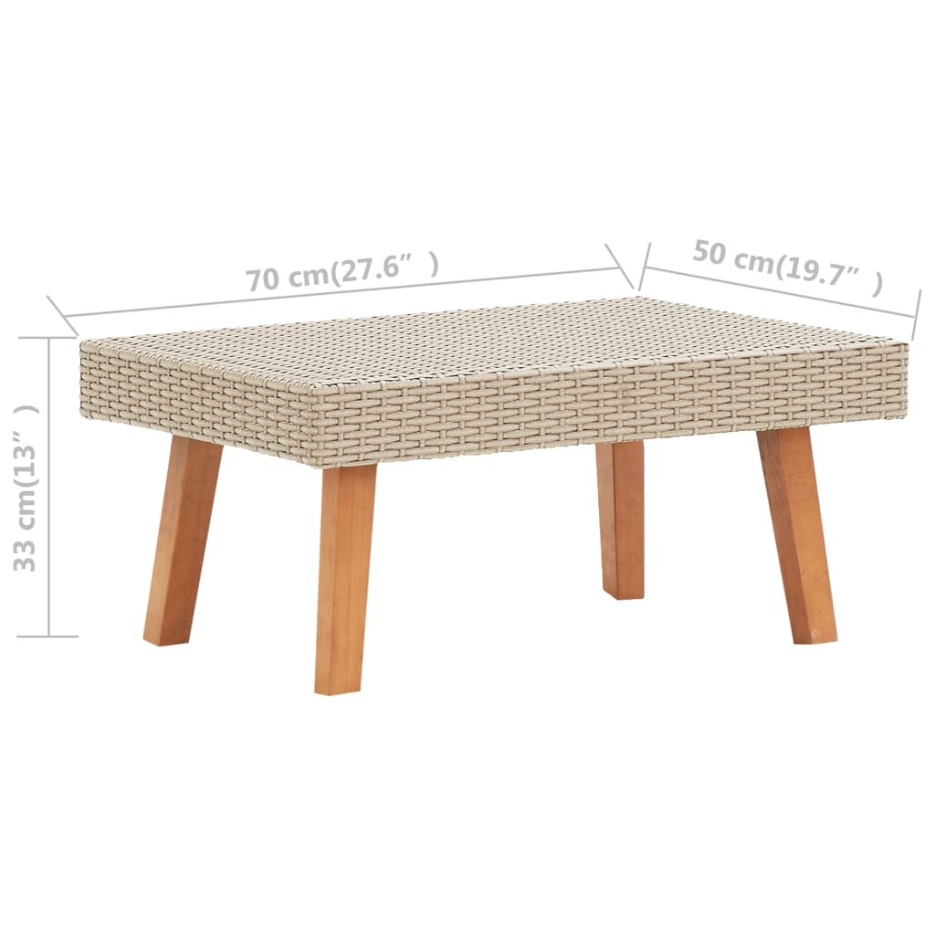 vidaXL Salon de jardin 4 pcs avec coussins résine tressée beige
