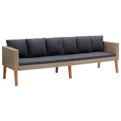vidaXL Salon de jardin 4 pcs avec coussins résine tressée beige