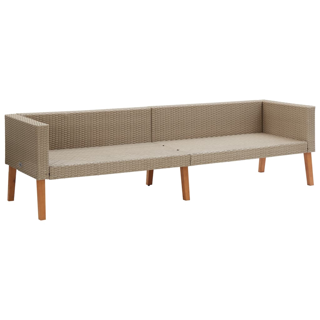 vidaXL Salon de jardin 4 pcs avec coussins résine tressée beige