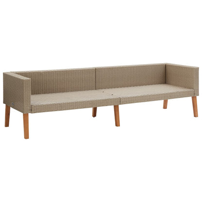 vidaXL Salon de jardin 4 pcs avec coussins résine tressée beige