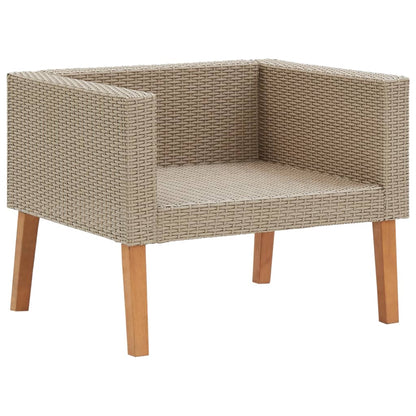 vidaXL Salon de jardin 4 pcs avec coussins résine tressée beige