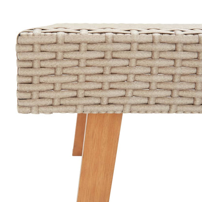 vidaXL 4-tlg. Garten-Lounge-Set mit Auflagen Poly Rattan Beige