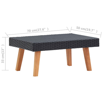 vidaXL Salon de jardin 4 pcs avec coussins résine tressée noir