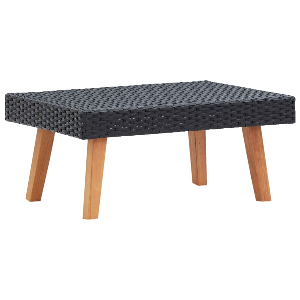 vidaXL Salon de jardin 4 pcs avec coussins résine tressée noir