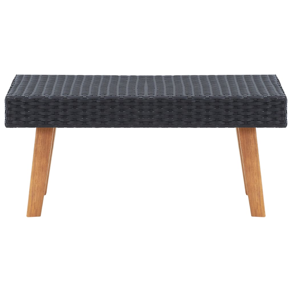 vidaXL Salon de jardin 4 pcs avec coussins résine tressée noir