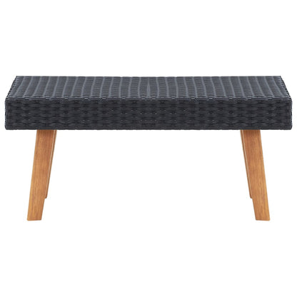 vidaXL Salon de jardin 4 pcs avec coussins résine tressée noir