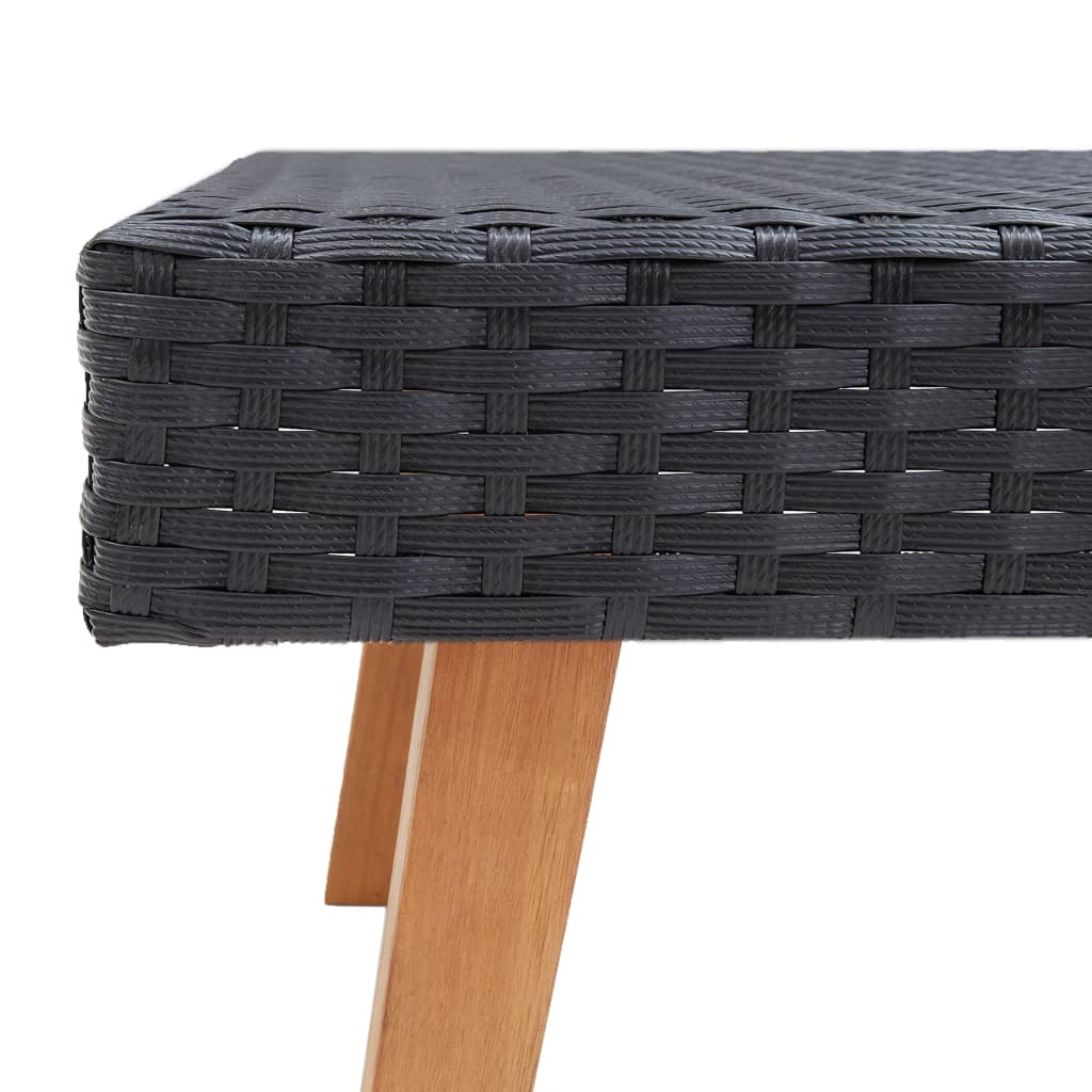 vidaXL Salon de jardin 4 pcs avec coussins résine tressée noir