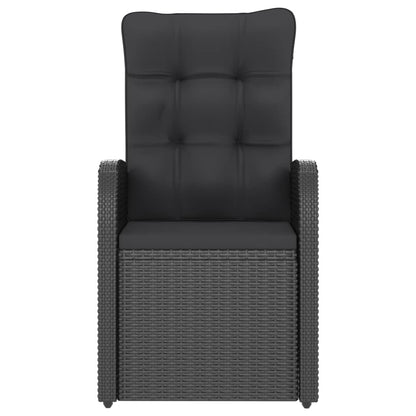 vidaXL 5-tlg. Garten-Essgruppe mit Auflagen Poly Rattan Schwarz