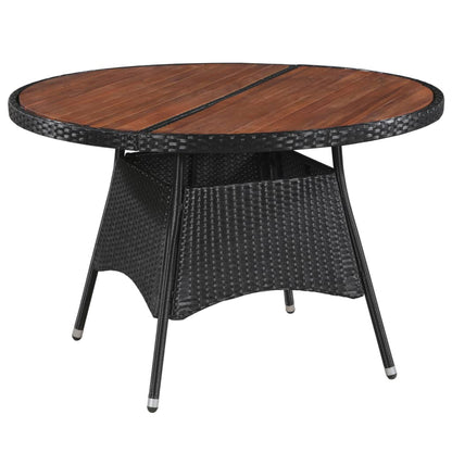 vidaXL 5-tlg. Garten-Essgruppe mit Auflagen Poly Rattan Schwarz