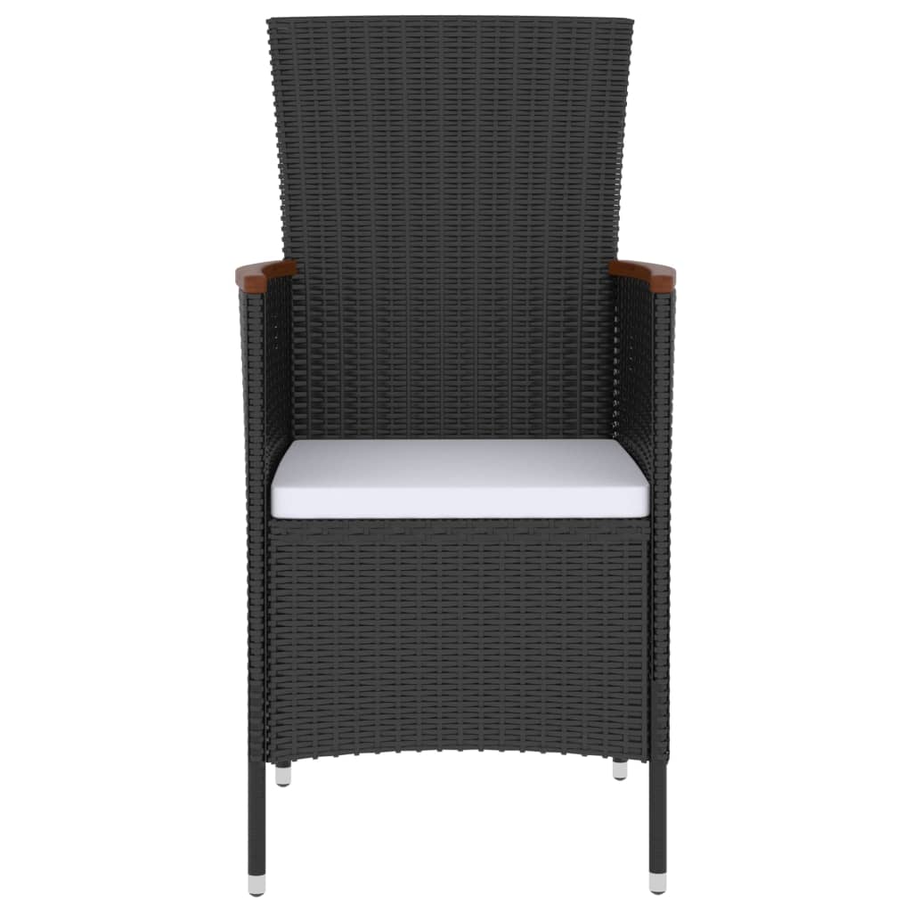 vidaXL Ensemble de salle à manger de jardin 5 pcs avec coussins résine tressée noir