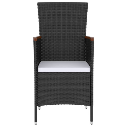 vidaXL Ensemble de salle à manger de jardin 5 pcs avec coussins résine tressée noir