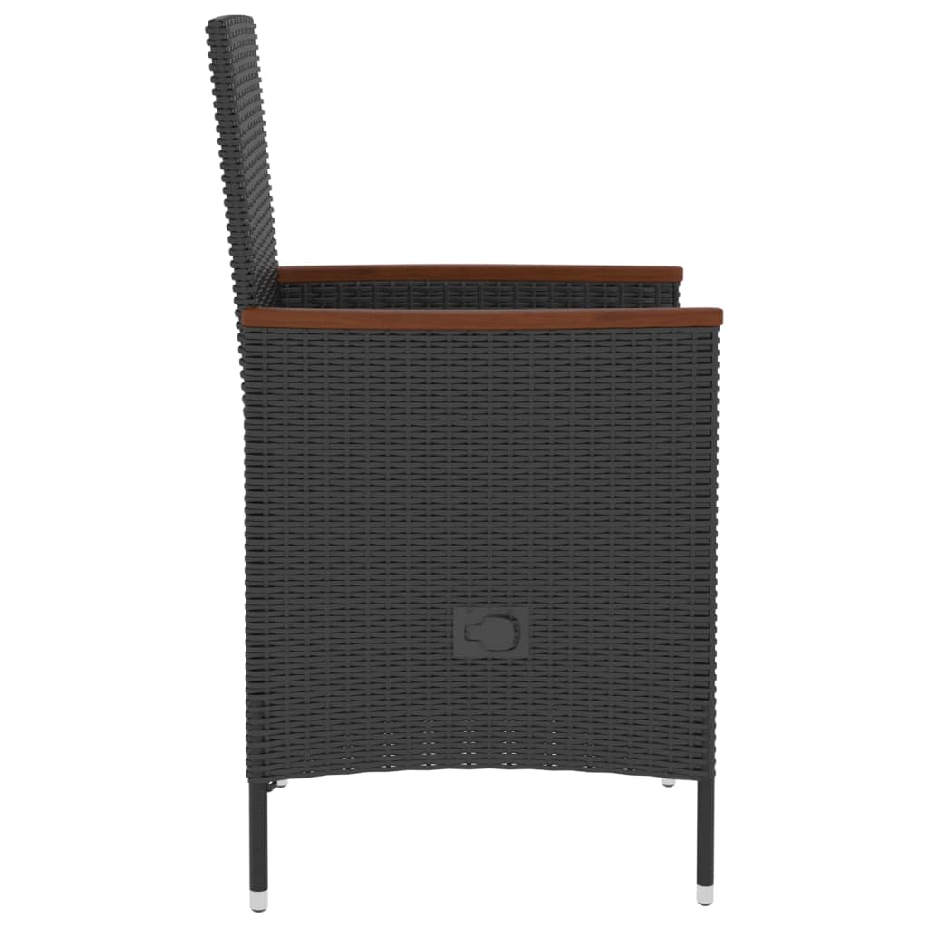 vidaXL Ensemble de salle à manger de jardin 5 pcs avec coussins résine tressée noir