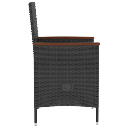 vidaXL Ensemble de salle à manger de jardin 5 pcs avec coussins résine tressée noir