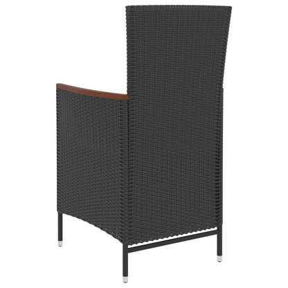 vidaXL Ensemble de salle à manger de jardin 5 pcs avec coussins résine tressée noir