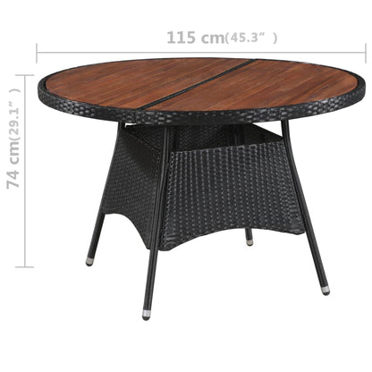 vidaXL Ensemble de salle à manger de jardin 5 pcs avec coussins résine tressée noir