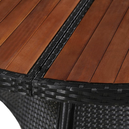 vidaXL 5-tlg. Garten-Essgruppe mit Kissen Poly Rattan Schwarz