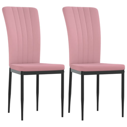 vidaXL Chaises de salle à manger 2 pcs Velours rose