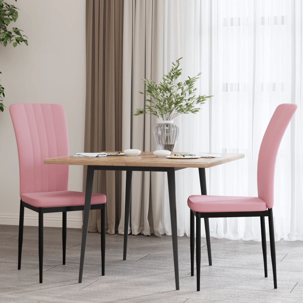 vidaXL Chaises de salle à manger 2 pcs Velours rose