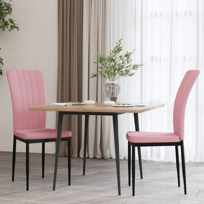 vidaXL Chaises de salle à manger 2 pcs Velours rose