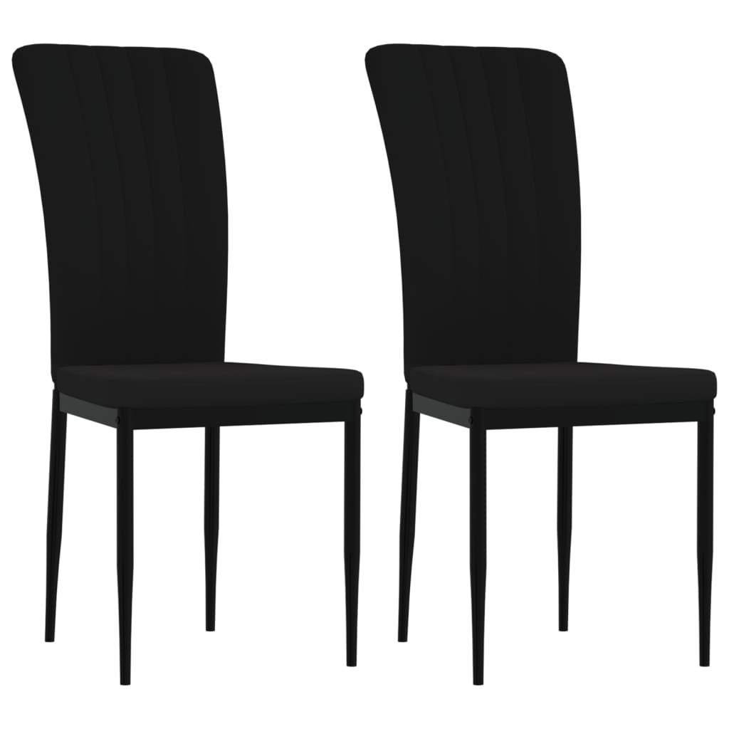 vidaXL Esszimmerstühle 2 Stk. Schwarz Samt