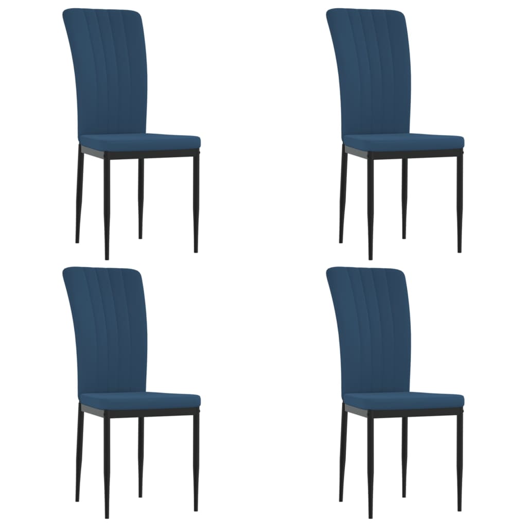 vidaXL Chaises de salle à manger 4 pcs Velours bleu