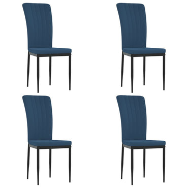 vidaXL Chaises de salle à manger 4 pcs Velours bleu