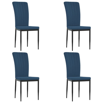 vidaXL Chaises de salle à manger 4 pcs Velours bleu