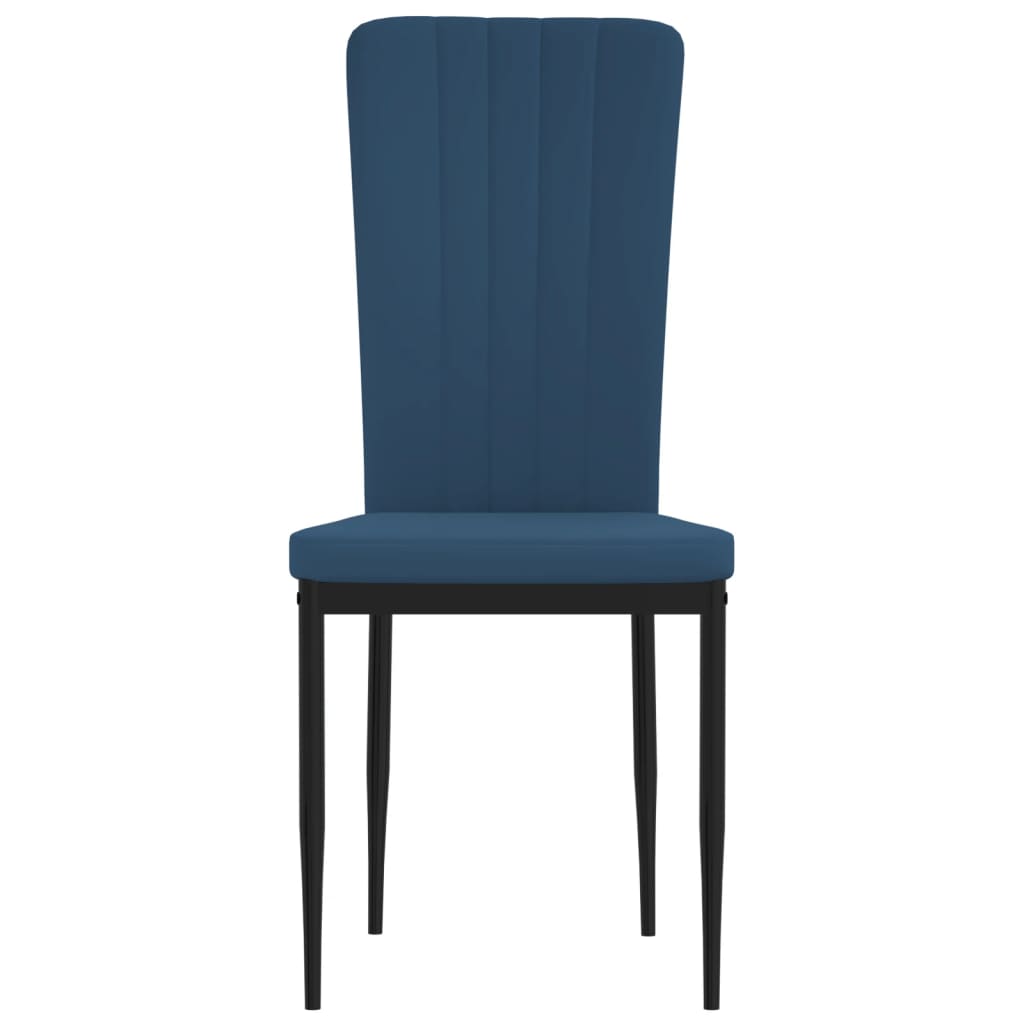vidaXL Chaises de salle à manger 4 pcs Velours bleu