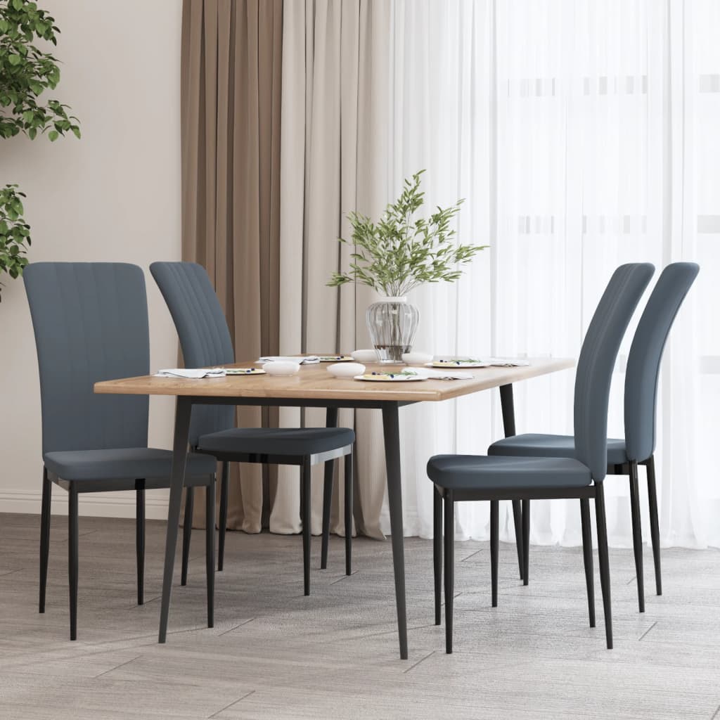 vidaXL Chaises de salle à manger 4 pcs Velours gris foncé